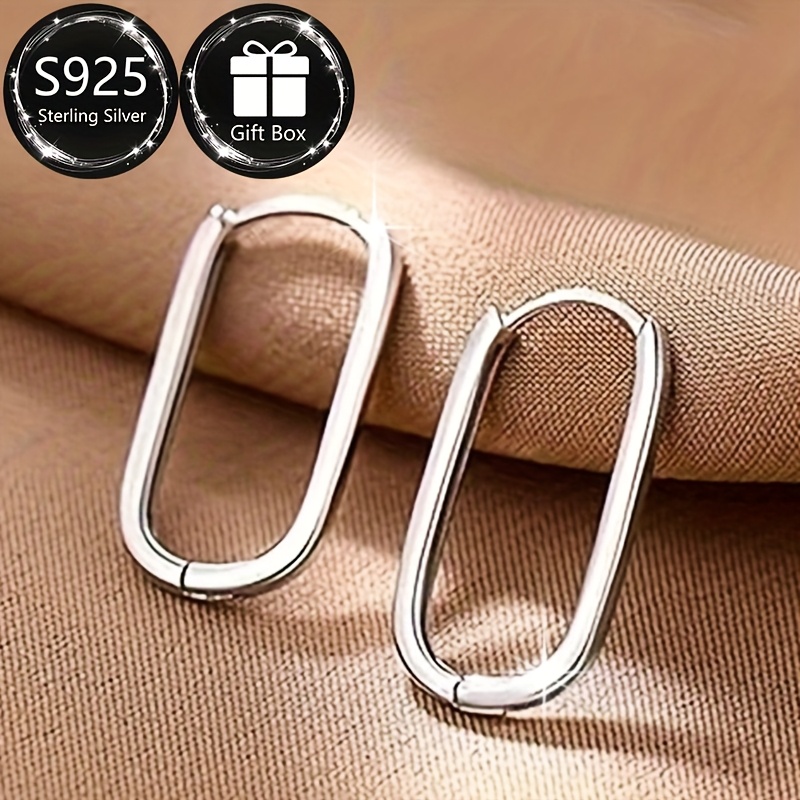 925 Silver Circle Earrings December Birthstone